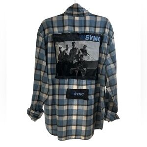 NSYNC 90S custom original ONE OF A KIND upcycled flannel creation by Rachelle